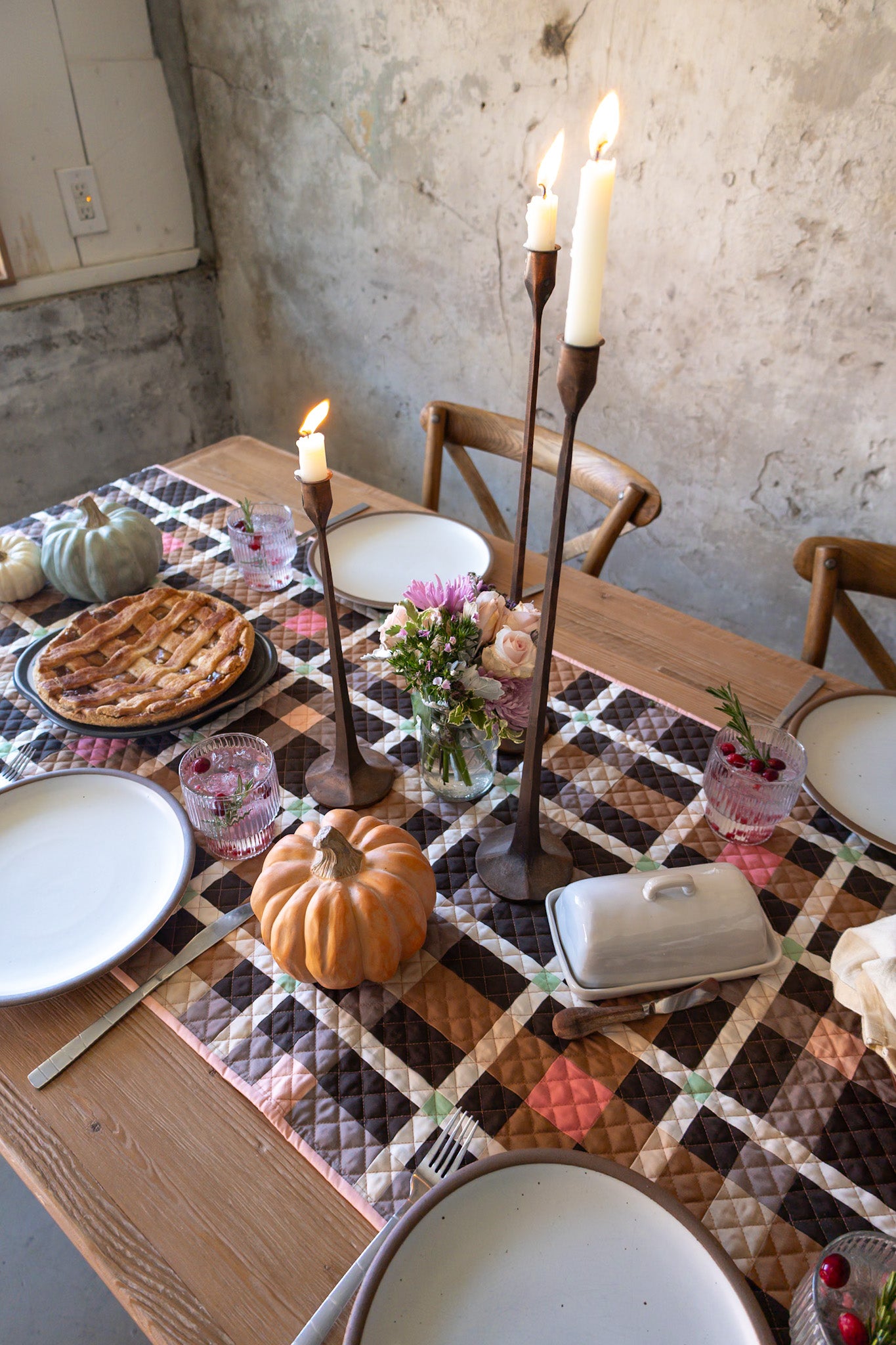 PREORDER • Petite Plaid • Nutmeg • LAP OR TABLERUNNER Quilt Kit; Expected to ship Mid December