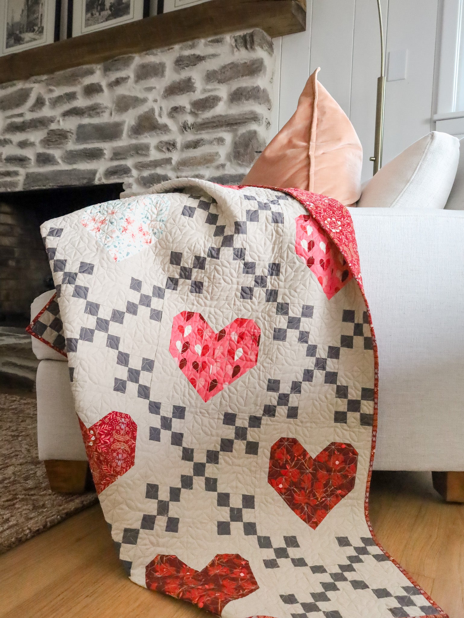 "Softer Side" Heirloom Hearts Quilt