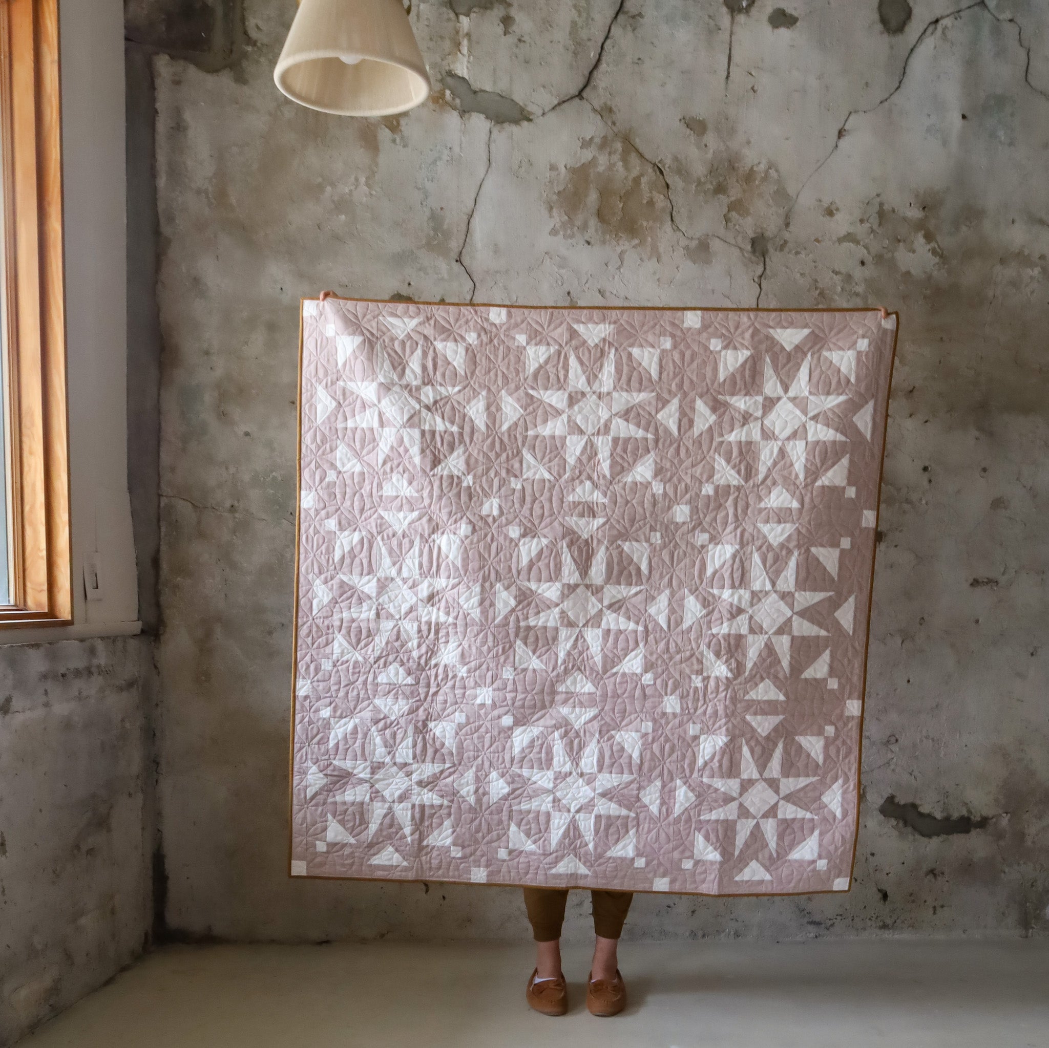 Mosaic Star • Doeskin & Snow • Crib Size Quilt Kit